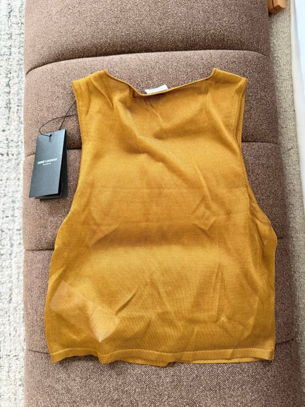 Saint Laurent NWT Mordore Fine Knit Sleeveless Top size XS